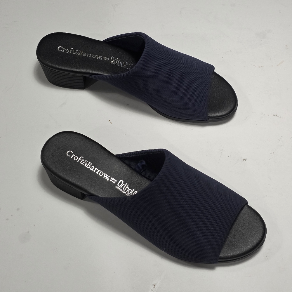 Croft & Barrow Women's Navy Slide Sandals Size 7M